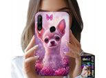 Custodia Per Huawei P30 Lite - Simpatico Chihuahua Su Sfondo Rosa Con Fiori
