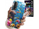 Custodia Per Huawei P Smart 2021 - Barriera Corallina, Pesci Colorati E Mondo Sottomarino
