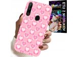 Custodia Per Huawei P30 Lite - Custodia Rosa Hearts Check + Vetro