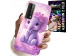 Custodia Per Huawei P Smart 2021 - Simpatico Elefante Su Sfondo Rosa Custodia + Pellicola