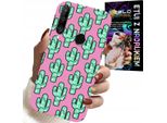 Custodia Per Huawei P30 Lite - Cactus, Cactus Su Sfondo Rosa + Pellicola