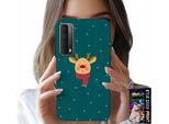 Custodia Per Huawei P Smart 2021 - Renna Su Sfondo Verde Disegni Natalizi