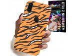 Custodia Per Huawei Y7 2019 - Cover Posteriore A Strisce Di Tigre + Vetro