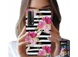 Custodia Per Huawei P Smart 2021 - Floreale Con Motivo A Righe Bianche E Nere