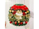 Ghirlanda Di Natale, 30Cm/12 In Ghirlanda Di Natale Ghirlanda Artificiale Per Porta, Ghirlanda Di Decorazione Natalizia Per Camino, Porta D'ingresso, Finestra A Muro, Rosso