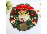 Ghirlanda Natalizia Per Porta, Ghirlanda Natalizia Per Porta Da 30 Cm, Ghirlanda Natalizia Per Porta Con Fiocco, Palla, Fiori, Ghirlanda Di Abete Per Ornamento Porta Finestra, 80% Plastica, A