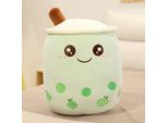 Bubble Tea Peluche Boba Peluche Giocattolo Bubble Tea Cuscino Abbraccio, Cartone Animato Peluche Bambole-Verde-24Cm,