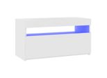 Syfax™ Mobile Porta Tv Con Luci Led Bianco Lucido 75X35X40 Cm