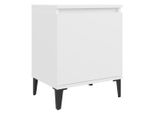 Syfax™ Comodino Con Gambe In Metallo Bianco 40X30X50 Cm