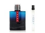 Prada Luna Rossa Ocean Edt 100Ml Spray + 10Ml Set Nuova Scatola Sigillata Ammaccata