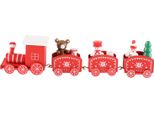 Decorazione Del Treno Di Natale Mini Treno Di Natale In Legno Decorazione Di Natale Decorazione Della Tavola Della Festa Di Natale Albero Di Natale Decorazione Renna Regali Di Natale, Rosso