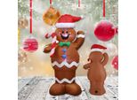 150CM Uomo Gonfiabile Del Pan Di Zenzero, Pupazzo Di Neve Del Pan Di Zenzero Con Il Led, Pupazzo Di Neve Gonfiabile Per La Decorazione Del Cortile Della Decorazione Di Natale Del Nuovo Anno