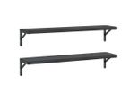 Syfax™ Mensole A Muro 2 Pz 100X23,5 Cm Nero In Acciaio Inossidabile