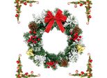 Ghirlanda Di Natale Coni Di Pino Naturali E Bacche Artificiali Ghirlanda Di Natale Con Fiocco E Campanelle Decorazione Natalizia Per Porte E Finestre
