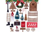 Set Di Accessori Per Porte In Miniatura Per Giardini Delle Fate 23, Porta Degli Elfi Per Decorazioni Natalizie, Con Recinzione In Miniatura, Scala, Alberi Di Natale, Accessori Per Giardini Delle Fate,