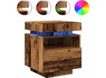 Syfax™ Comodini Con Luci Led 2Pz Legno Antico 40X39X48,5 Cm