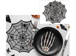 Halloween Ragnatela Decorazione Da Tavolo Pizzo Mistico Ornamentale 30 Cm Nero, Colore: Nero