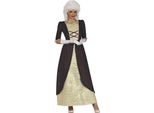 Costume Da Marchesa Nero Beige Antico Nobiltà Moda Tempo Viaggio Carnevale Ballo Eleganza Storico Versailles, Taglia: 36 - 38 (S) Colore: Rosso