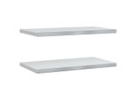 Syfax™ Mensole A Muro 2 Pz 75X40X3 Cm Argento In Acciaio Inossidabile