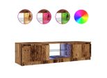 Syfax™ Mobile Porta Tv Con Led Legno Antico 140X40X36 Cm Multistrato