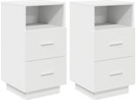 Syfax™ Comodini 2 Pz Con 2 Cassetti Bianchi 36X36X68 Cm