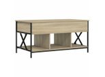 Syfax™ Tavolino Salotto Rovere Sonoma 100X55X50 Cm Multistrato Metallo