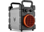 Riscaldatore Elettrico Fuxtec FX-EH3, Termoventilatore Con 2 Impostazioni Di Calore 1500W/3000W, Termostato, Protezione Da Surriscaldamento, Compatto E Portatile Per Ambienti Fino A 90 M²