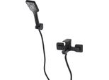 Affordable Goods® Set Doccia Nero - Doccia A Pioggia - Soffione Doccia - Asta Doccia - Set Doccia - Asta Doccia