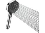 Soffione Doccia A Risparmio Idrico, Doccetta Con 3 Modalità Di Getto, Soffione Doccia A Pioggia, Soffione Doccia A Pressione Con Ugelli In Silicone Con Funzione Anticalcare, Doccetta Rotonda (Ø 120).