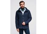 Felpa Ombre Con Abbottonatura E Collo Alto Blu Scuro M