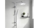 Joho Sistema Doccia A Pioggia Set Doccia In Acciaio Inox Senza Rubinetto, Set Doccia Cromato Set Doccia Con Soffione Rotondo D20Cm