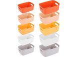 10 Cestini Portaoggetti, In Plastica, Colorati, Organizzatori Per Armadi, Cucina, Impilabili, Con Maniglie, Cestini, Portaoggetti, Armadio Cucina, Organizzatore, Scatola, Cestino, Portaoggetti, 2 Misure, Per Cucina E Bagno