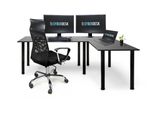 Scrivania Angolare Syberdesk Gaming Pro 197 X 132 Cm - Grande Scrivania Per Computer, Scrivania Angolare, Scrivania Per Ufficio E Giochi (Destra, Nero)
