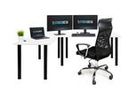 Scrivania Angolare Syberdesk Gaming Pro 197 X 132 Cm - Grande Scrivania Per Computer, Scrivania Angolare, Scrivania Per Ufficio E Giochi (Sinistra, Bianco)