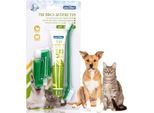 Set Spazzolino E Dentifricio Enzimatico - Con Spazzolino Da Dito - Per Denti Puliti - Contro L'alito Cattivo - Rimuove Placca E Tartaro - Migliora Le Gengive E L'igiene Orale - Spazzolino Da Dito Per Animali Domestici - Cane