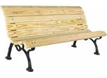 Casa Padrino Park Bench - Panchina Da Città Colori Naturali / Nero 180 Cm - Mobili Da Giardino