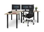 Scrivania Angolare Syberdesk Gaming Pro 197 X 132 Cm - Grande Scrivania Per Computer, Scrivania Angolare, Scrivania Per Ufficio E Giochi (Sinistra, Rovere)