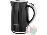 Bollitore Da 1,7L 2400W Con Design Retrò, Accenti In Acciaio Inossidabile, Filtro Anticalcare, Apertura Del Coperchio Con La Semplice Pressione Di Un Pulsante, Indicatore Del Livello Dell'acqua, Senza Bpa, Nero