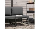 Divano Centrale Modulare Con Cuscini In Poly Rattan Grigio