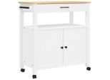 Carrello Da Cucina Monza 84X40X90 Cm In Legno Di Pino Massiccio