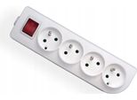 Sdoppiatore Per Cavo Di Prolunga Con Interruttore, A 4 Vie Con/Senza Messa A Terra, Bianco Elgotech GN-40W