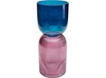 Tischvase KARE DESIGN Vase Marvelous Duo Blau Lila 40cm, blau, B:16,5cm H:40cm T:16,5cm, Glas, Vasen