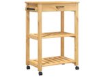 Carrello Da Cucina Monza 60X40X90 Cm In Legno Massiccio Di Pino