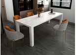 Esstisch Salesfever "Stilvoller Tisch", Weiß (Weiß, Weiß, Weiß), B:120Cm H:76Cm T:80Cm, Tische, Rechteckiger Esstisch Esstisch, Hochglanz Lackiert, Ausziehbar