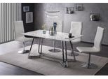Esstisch Salesfever "Design Tisch FüR GemüTliche Abende", Weiß (Weiß, Silber, Chromfarben, Chromfarben, Silber, Weiß), B:160Cm H:76Cm T:90Cm, Tische, Rechteckiger Esstisch Esstisch, Eleganz Trifft Design In Marmoroptik