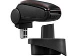 [Bracciolo Centrale, Perfetto Per Mercedes Classe A W168 (Solo Dal Facelift 03.2001) - Bracciolo Con Vano Portaoggetti - Rivestito - Similcuoio Nera Con Cuciture Rosse