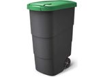 Prosperplast Wheeler Portarifiuti 90L Con Ruote E Coperchio Portarifiuti Grande Portarifiuti Grande Portarifiuti Portarifiuti Universale Plastica Verde