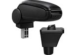Bracciolo Centrale [Pro.Tec]® Personalizzato - Nero Con Cuciture Bianche - Bracciolo Specifico Per Il Veicolo Con Vano Portaoggetti - Rivestito In Pelle Finta