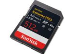 SANDISK Speicherkarte SDXC Extreme PRO, schwarz, 512 GB, Speicherkarten