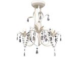 Vidaxl Lampadario A Sospensione In Cristallo Lampada Lampadario Bianco